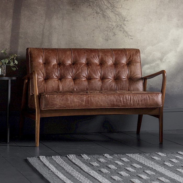 Cannock 2 Seater Sofa, Vintage Leather