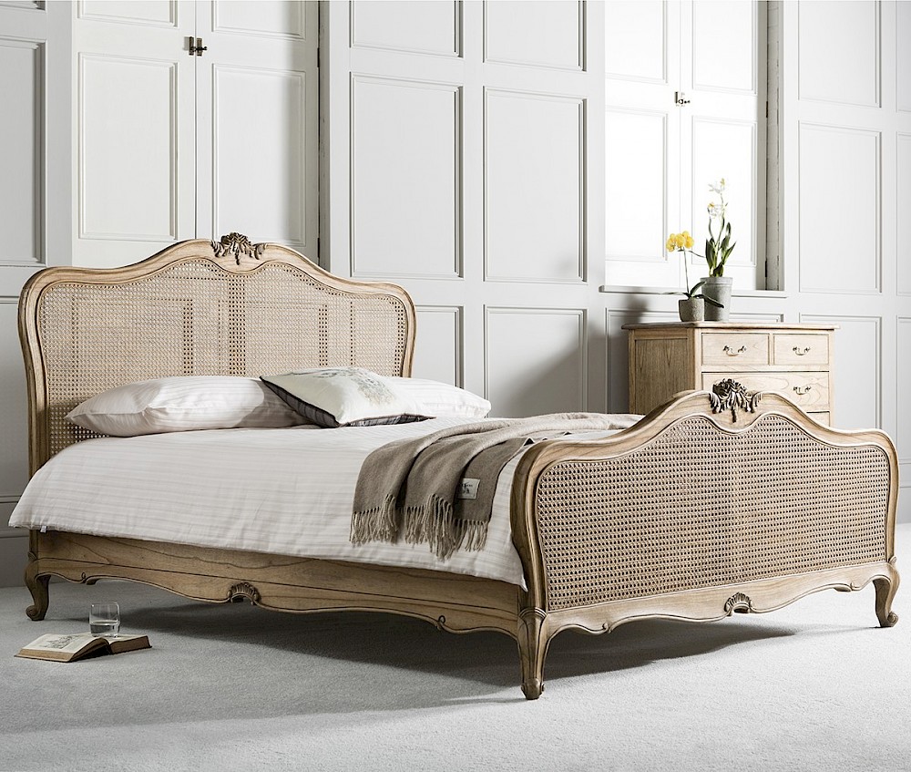 Colonial 6' Super King Bed, Rattan / Cane