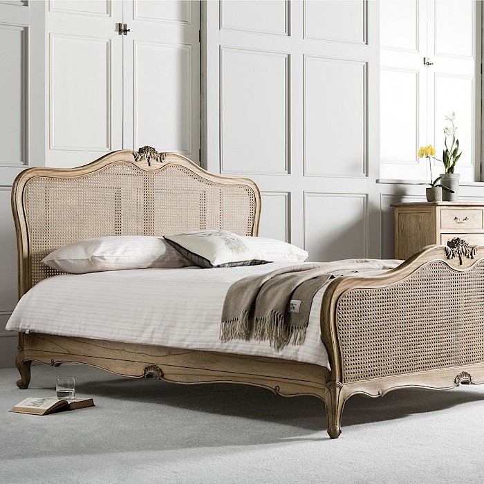 Colonial 6' Super King Bed, Rattan / Cane